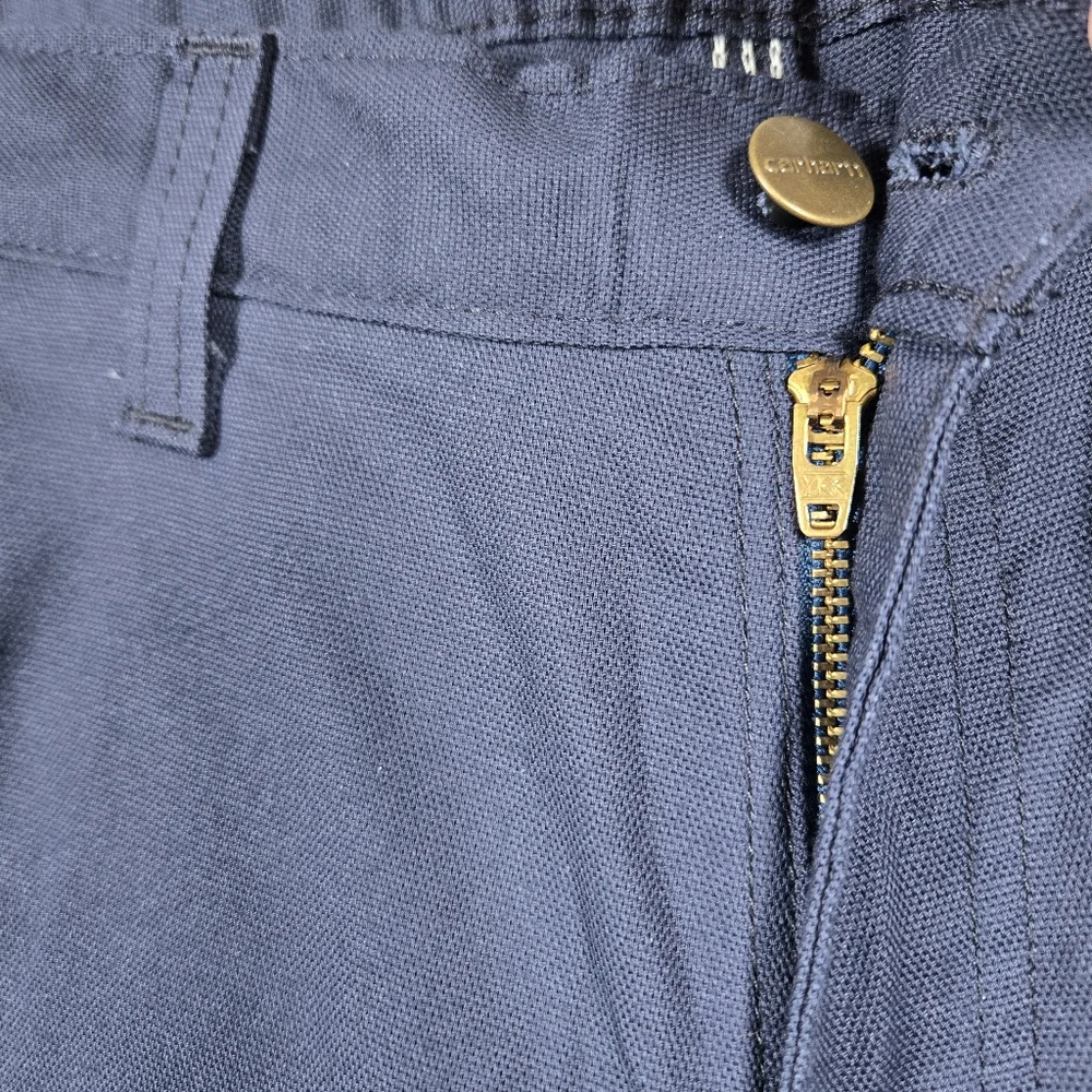 Carhartt Navy Blue Dungaree Fit Uniflorm Pants Mens Size 29 TAILORED INSEAM